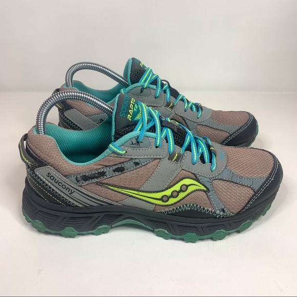 ❌SOLD❌Saucony Grid Raptor TR S15283-2, Gray & Teal, Womens Running Shoes Size: 9 - Picture 1 of 13